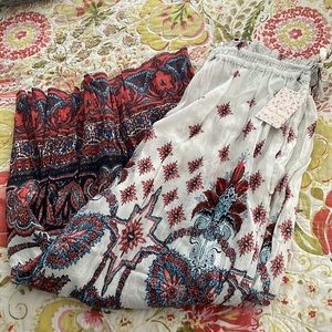 Free People Ivory Combo Drawstring Pant